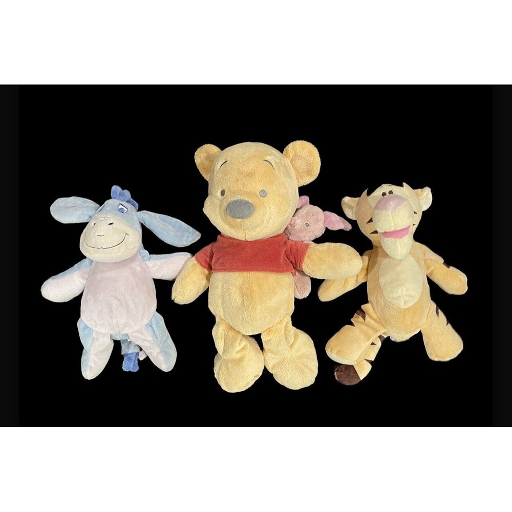 Lot 4 Winnie the Pooh character plush Tigger Eeyore Piglet Disney 12-16 Inches